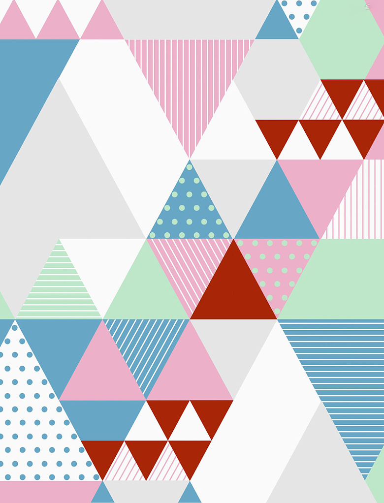 彩色三角几何图案平面广告