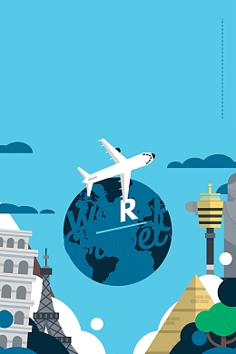 扁平航空礼仪文明登机