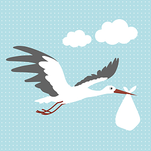 扁平化仙鹤送子背景图