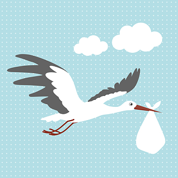 扁平化仙鹤送子背景图