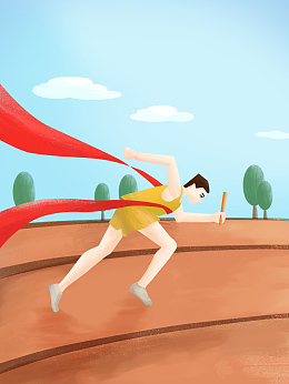 春季运动会卡通海报背景