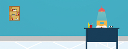 教师辛苦工作扁平卡通蓝色banner