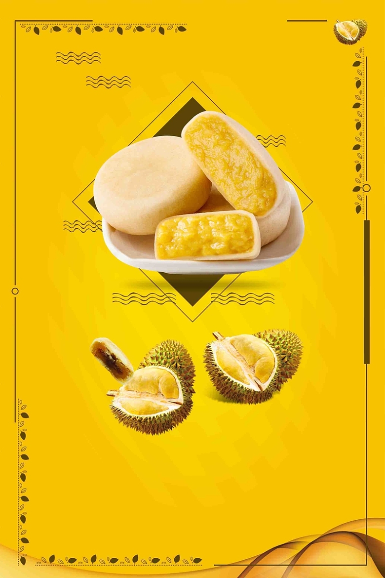 创意泰式榴莲饼美食宣传