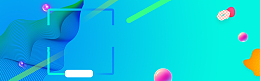 蓝色渐变文艺简约几何banner背景图