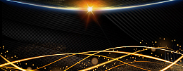 科技流动线条灯光黑色banner