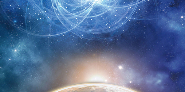 蓝色年会大气背景