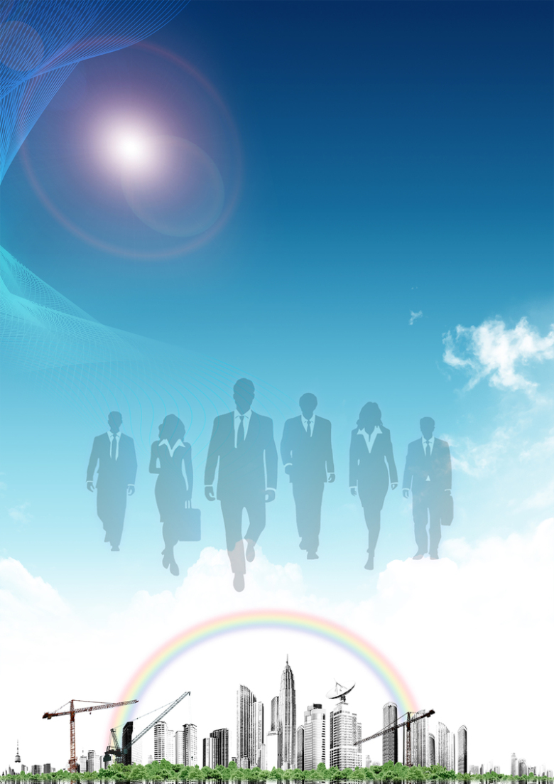 商务,背景,公司宣传,公司封面,人物剪影,蓝色,城市,白色,海报,科技