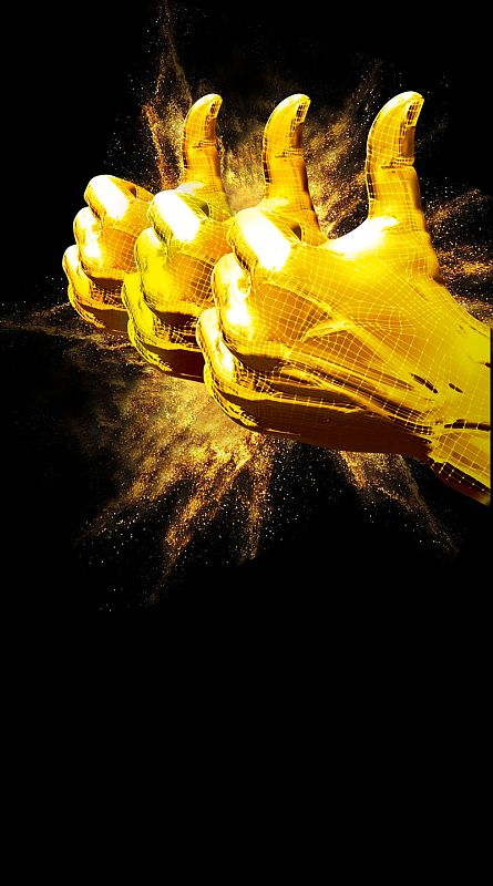 金色手势大拇指背景素材