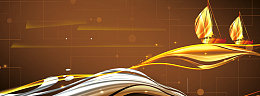 商务帆船成功金色质感banner