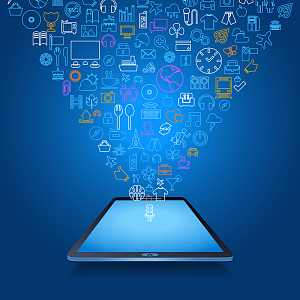 蓝色手机app推广背景素材