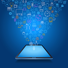 蓝色手机app推广背景素材