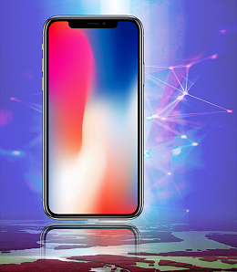 蓝色科技感苹果X宣传海报背景psd