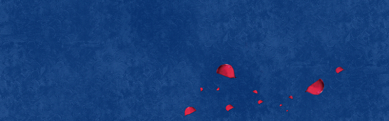 玫瑰花瓣蓝色浪漫海报背景