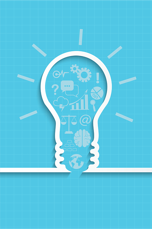 创意灯泡企业文化展板背景