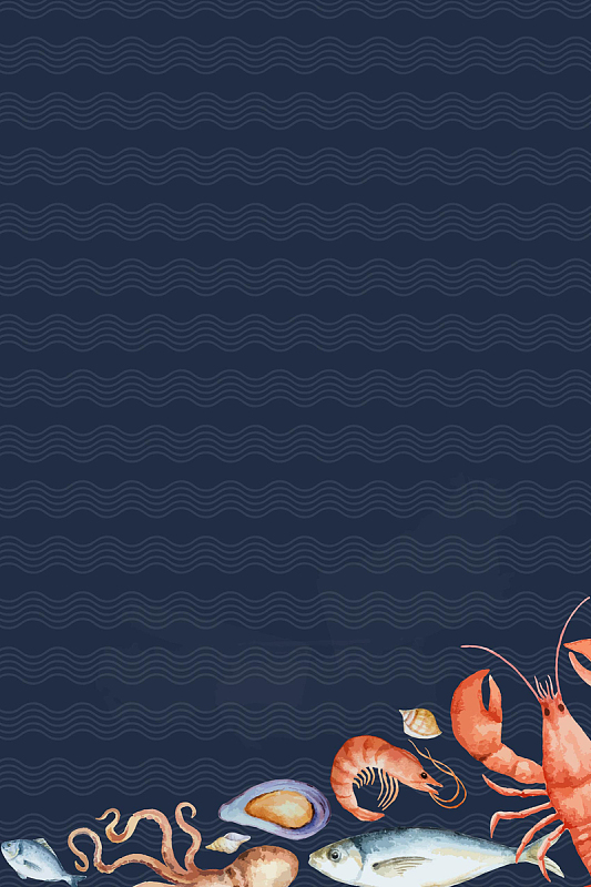 深蓝海鲜海报背景