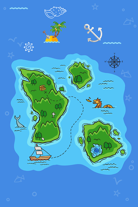 卡通背景地图素材_卡通背景地图图片元素-觅元素