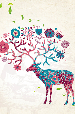 手绘卡通创意动物