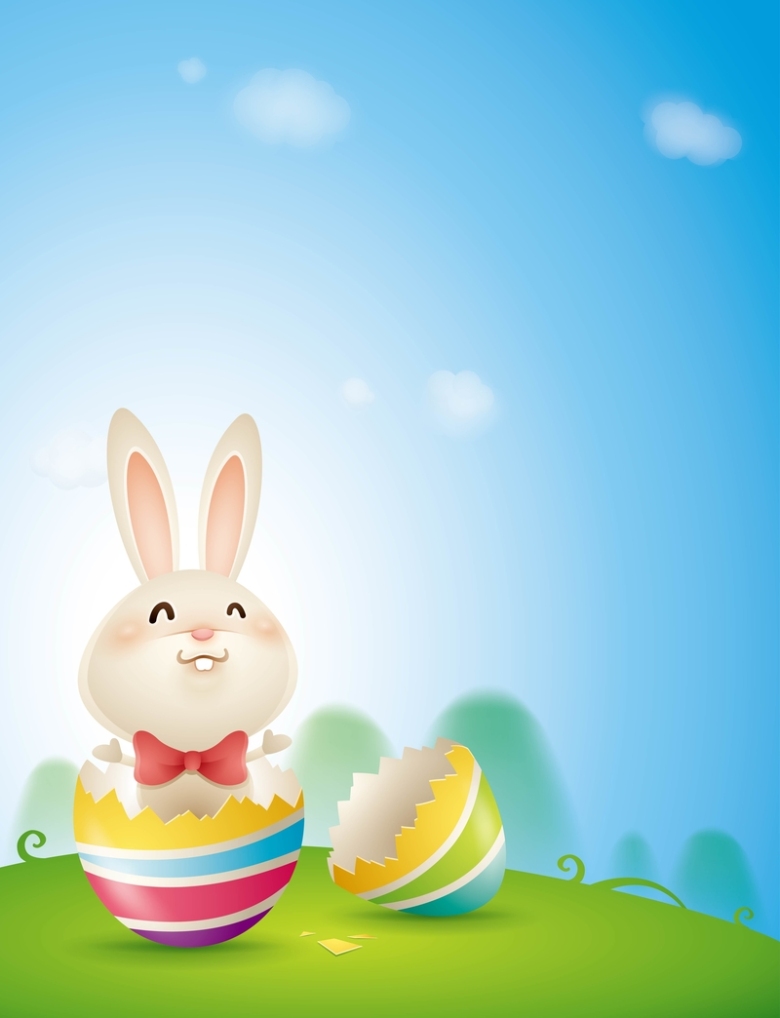 矢量卡通儿童兔子质感背景