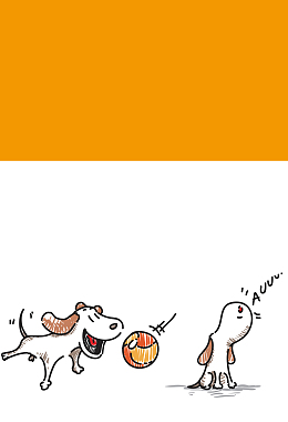 手绘狗狗玩耍插画海报背景素材