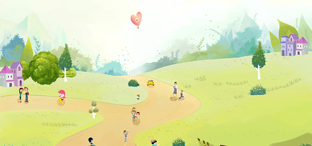 休闲美食促销动漫风清新绿色零食海报背景