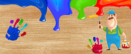 家装节卡通彩色油漆海报banner
