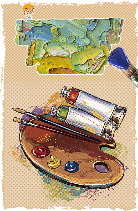 油画培训招生海报背景素材