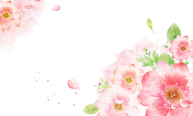 粉色手绘唯美花朵背景