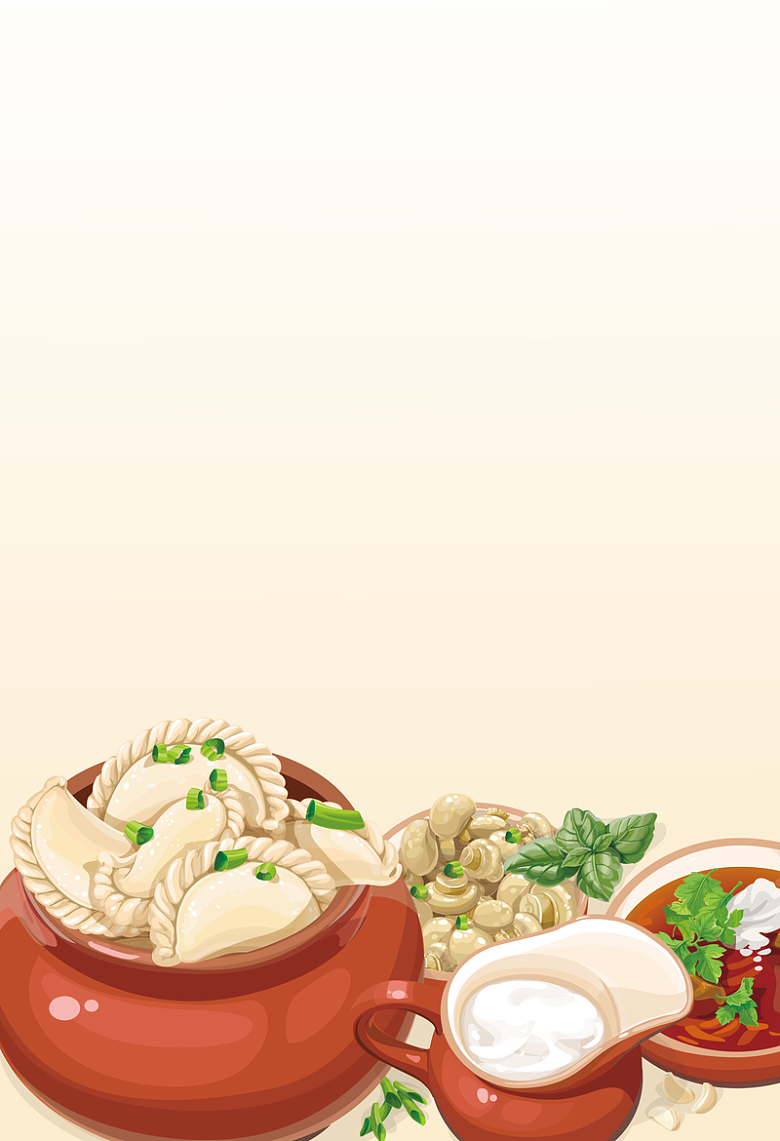 中国食物饺子寒食海报背景素材