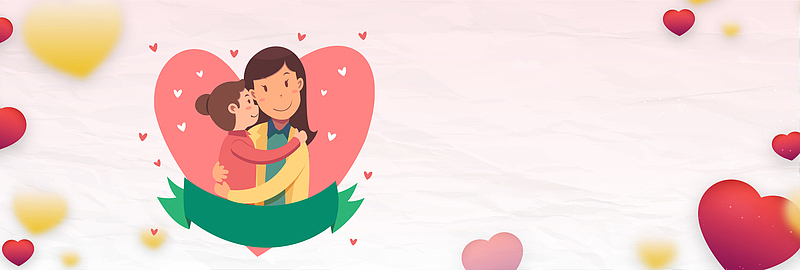 母亲节卡通手绘温馨banner