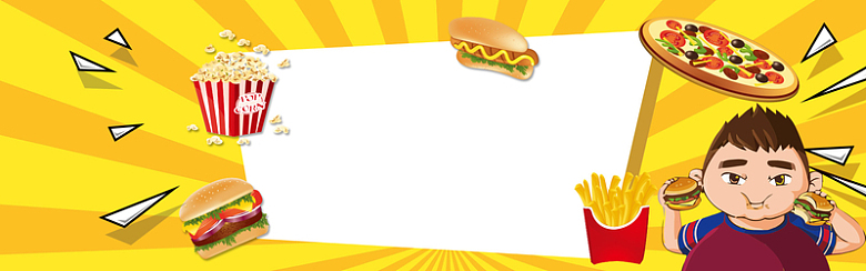 卡通美食西餐汉堡banner海报