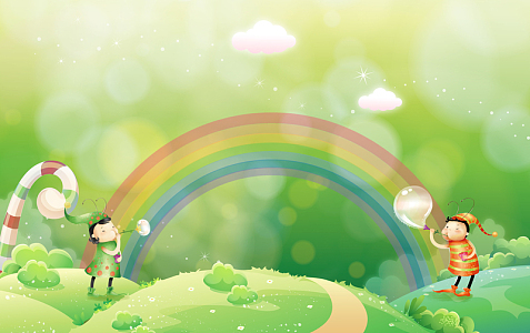 儿童泡泡秀展板背景素材