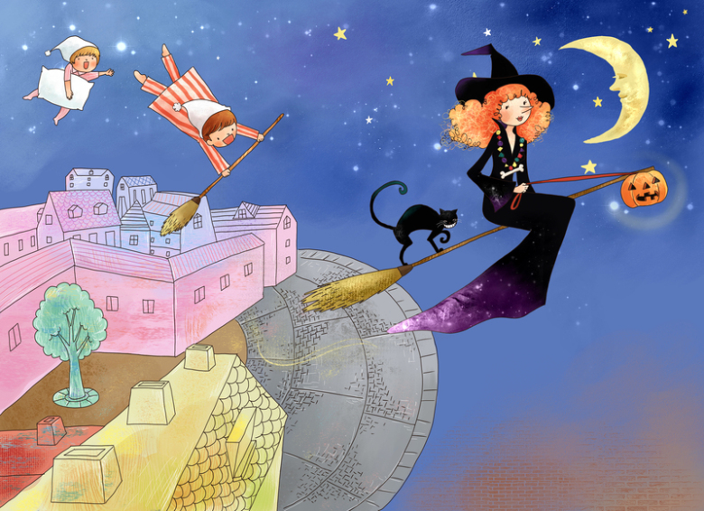 童话世界女巫海报背景素材