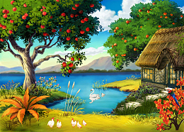 油画风景 油画海报背景素材