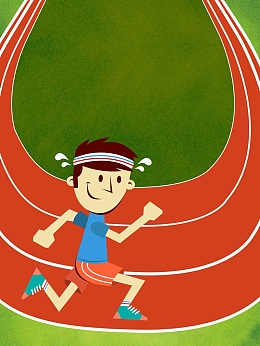 春季运动会卡通海报背景模板