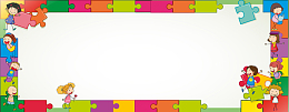拼图小孩卡通彩色缤纷banner
