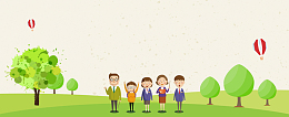 学校文明宣传卡通景色banner