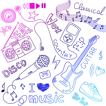 线描音乐元素背景素材