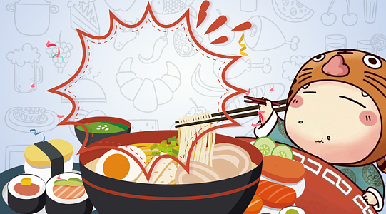 手绘创意吃货来了吃货节海报背景素材
