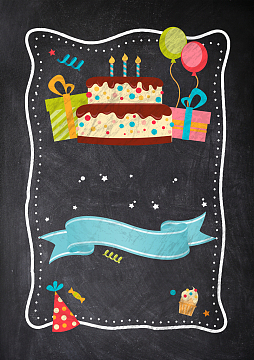 黑板报生日海报背景素材