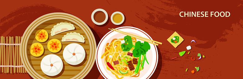 矢量中国食物插画