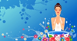美女洗脸