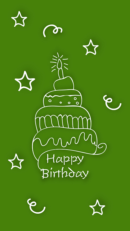 绿色背景生日元素psd分层h5背景素材