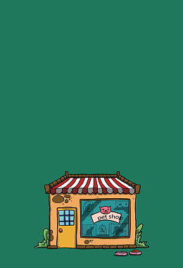 卡通可爱宠物商店海报背景素材