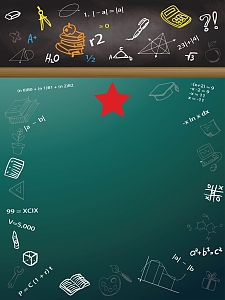 矢量创意黑板青春毕业季背景素材
