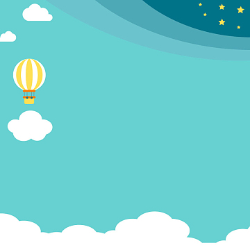 青色童趣背景促销主图