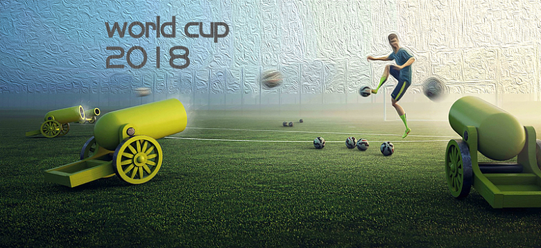 世界杯彩色动感卡通海报