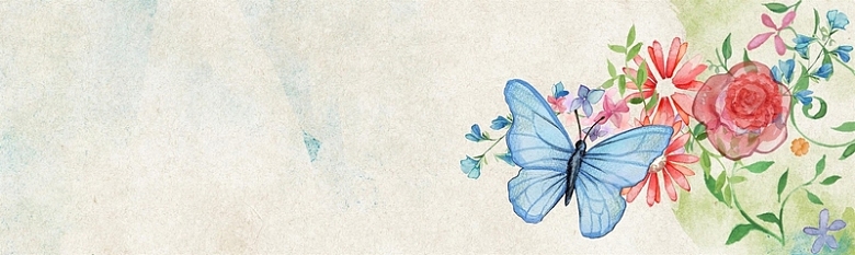 花-蝴蝶 蓝色