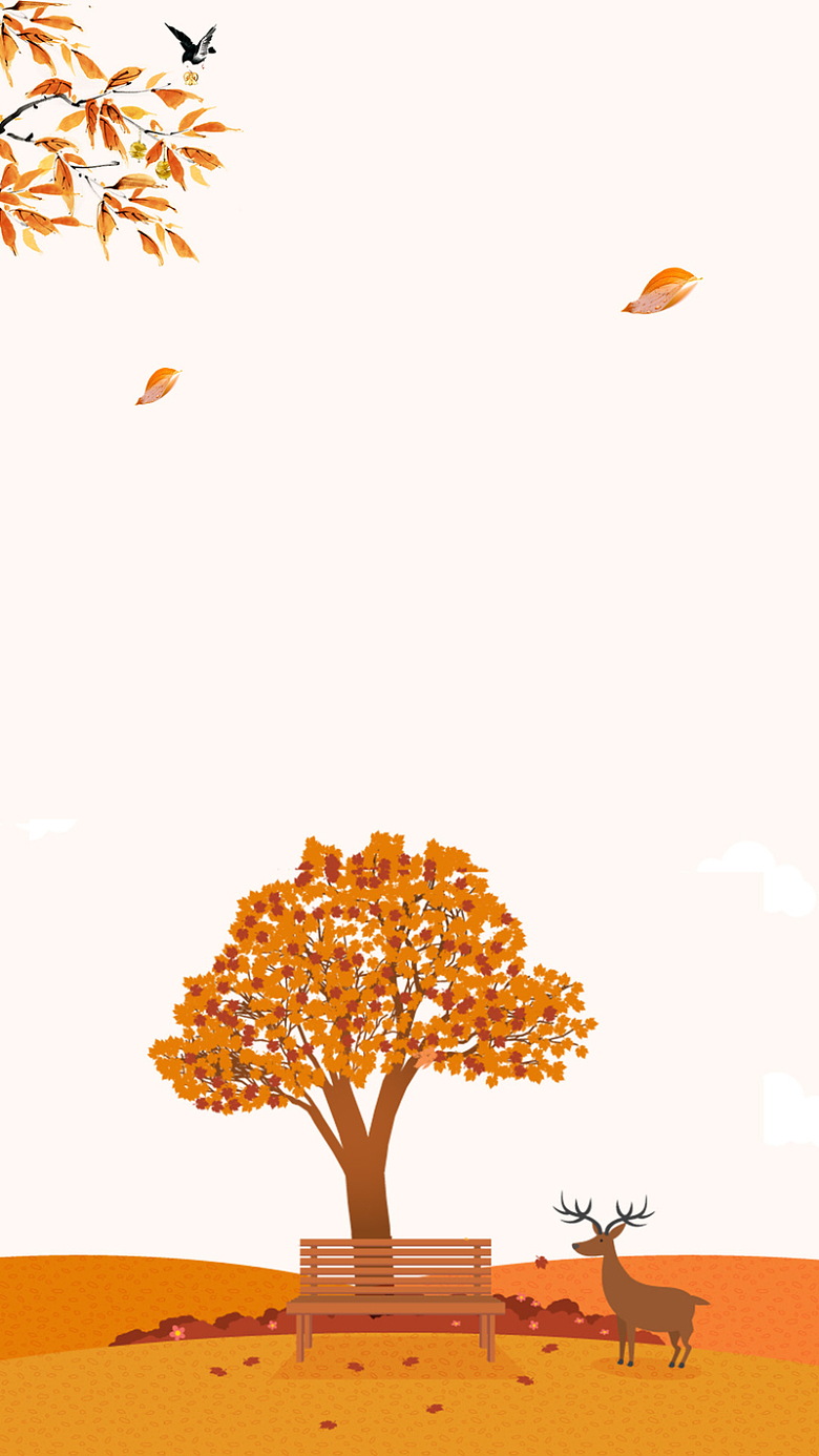 秋季秋天黄色枫叶飘落H5背景