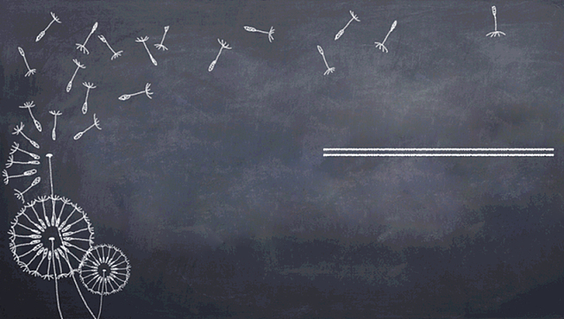 手绘黑板蒲公英开学季