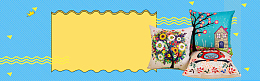 家居抱枕促销季几何蓝色banner